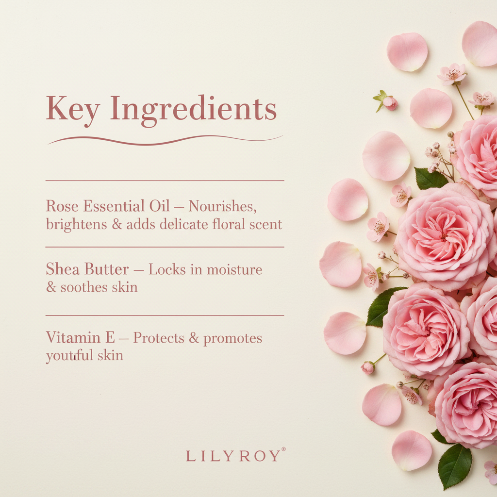 Lilyroy Rose Body Lotion - Ingredients