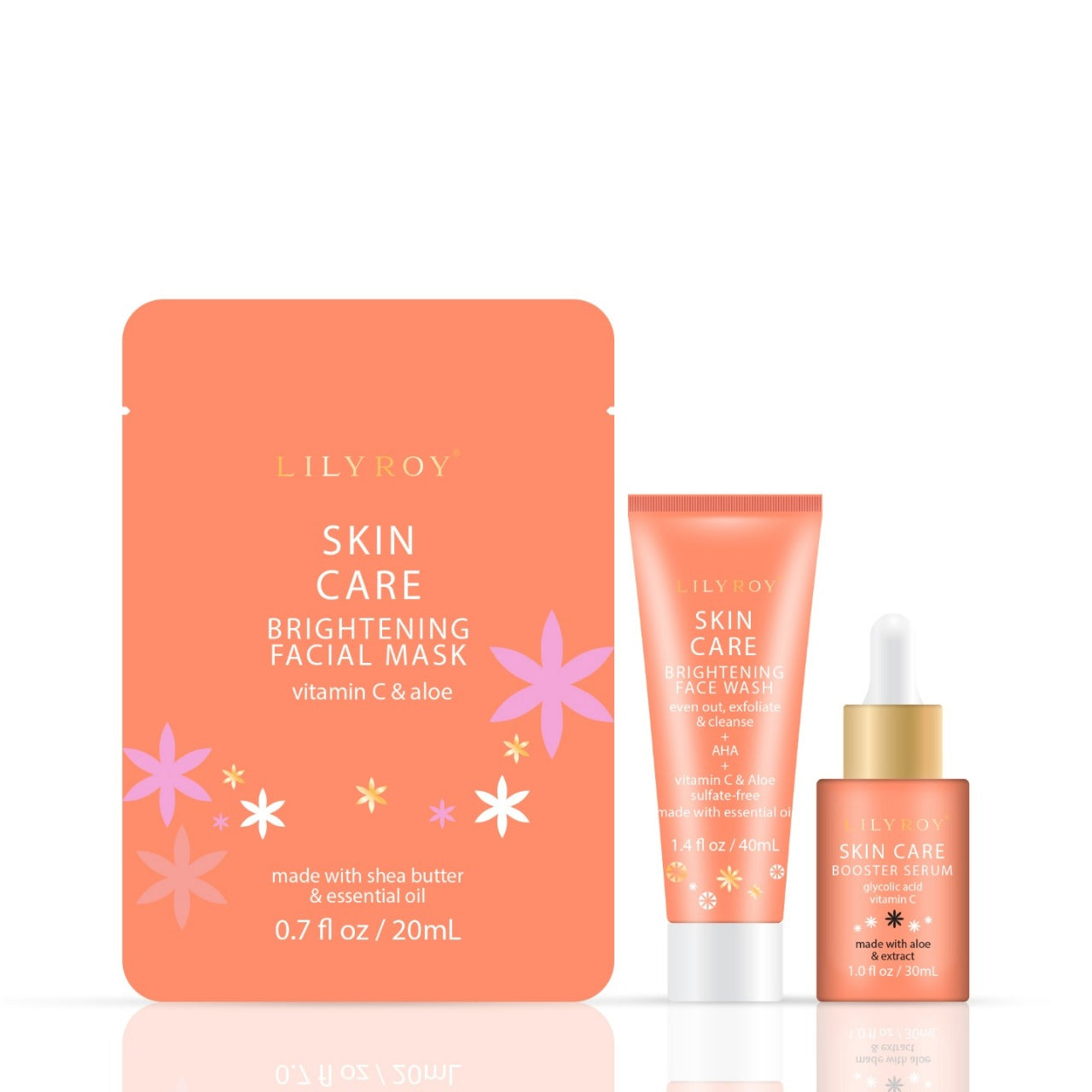 Skin Care Brightening Set – Facial Mask, Face Wash &amp; Booster Serum