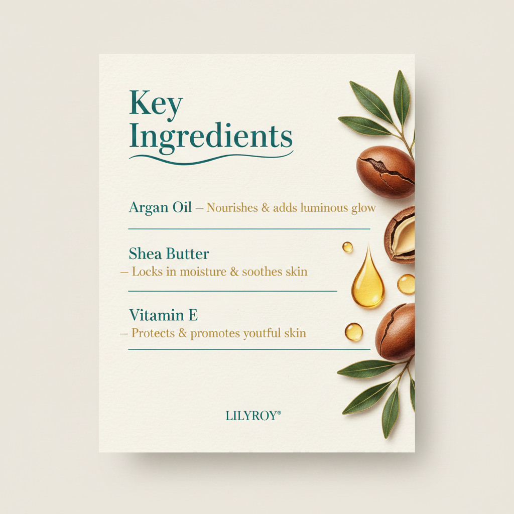Lilyroy Argan Oil Body Lotion - Ingredients